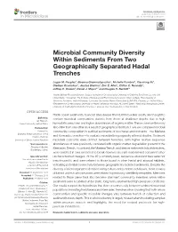 Microbial Community Diversity Within Sediments from Two Geographically Separated Hadal Trenches