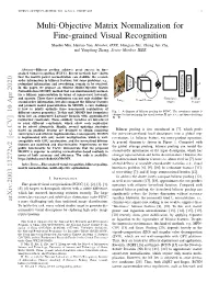 Multi-Objective Matrix Normalization for Fine-Grained Visual Recognition