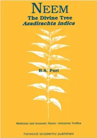 NEEM: the Divine Tree, Azadirachta Indica