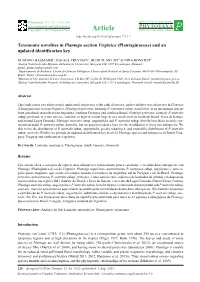 (Plantaginaceae) and an Updated Identification Key