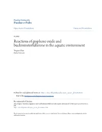 Reactions of Graphene Oxide and Buckminsterfullerene in the Aquatic Environment Yingcan Zhao Purdue University