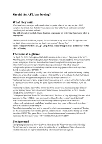 Should the AFL Ban Booing? What They Said… The