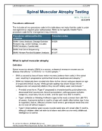 Spinal Muscular Atrophy Testing