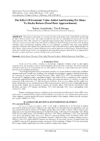 The Effect of Economic Value Added and Earning Per Share to Stocks Return (Panel Data Approachment)