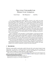 Time-Release Cryptography from Minimal Circuit Assumptions