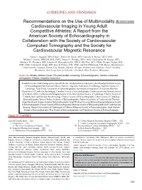 Use of Multimodality Cardiovascular Imaging in Young Adult Competitive