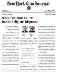 “When Can State Courts Decide Religious Disputes?,” New York