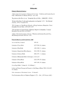 217 Bibliography Primary Historical Sources 'Order Of