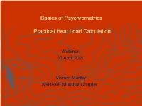 Basics of Psychrometrics Practical Heat Load Calculation