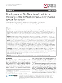 Development of Dirofilaria Immitis Within the Mosquito Aedes (Finlaya)