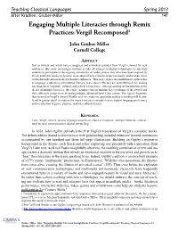 Engaging Multiple Literacies Through Remix Practices: Vergil Recomposed1