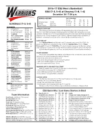 ESU MBB Game Notes Cheyney Dec 30.Indd