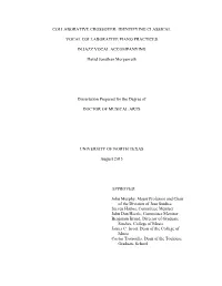 Identifying Classical Vocal Collaborative Piano Practices In