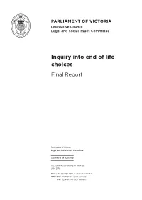 Inquiry Into End of Life Choices Final Report