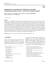 Integrated Process Planning and Scheduling in Networked Manufacturing Systems for I4.0: a Review and Framework Proposal