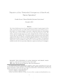 Migration at Sea: Unintended Consequences of Search and Rescue Operations∗