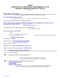 Certificate of Substantial Performance Detailsreport