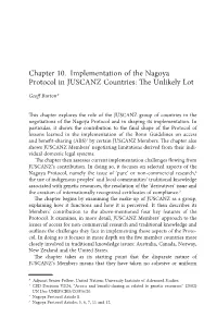 Chapter 10. Implementation of the Nagoya Protocol in Juscanz Countries: the Unlikely Lot