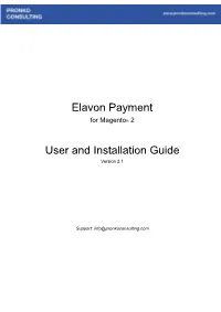 Elavon Payment User and Installation Guide