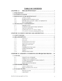 Table of Contents Chapter 1.0 the Growth Policy