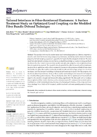 Tailored Interfaces in Fiber-Reinforced Elastomers: a Surface Treatment Study on Optimized Load Coupling Via the Modiﬁed Fiber Bundle Debond Technique