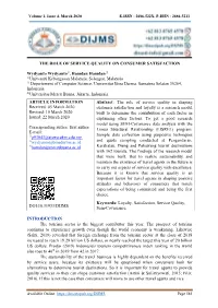 The Role of Service Quality on Consumer Satisfaction