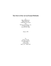 The State-Of-The-Art in Formal Methods