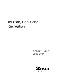 2013-14 Tourism, Parks and Recreation Annual Report