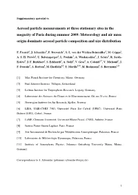Aerosol Particle Measurements at Three Stationary Sites in The