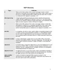 GEP Glossary