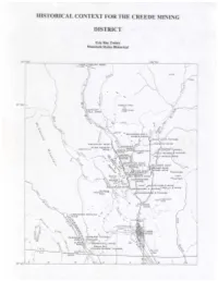 Historical Context for the Creede Mining District