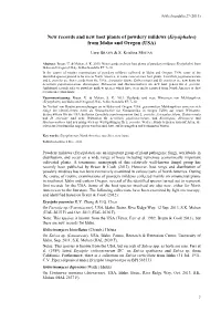 New Records and New Host Plants of Powdery Mildews (Erysiphales) from Idaho and Oregon (USA)
