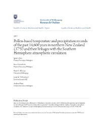 Pollen-Based Temperature and Precipitation Records of the Past