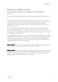 REUBEN COLLEGE, UNIVERSITY of OXFORD Asbestos Abatement – Written Scheme of Investigation for Historic Building Record April 2021