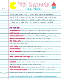 83 Sweets Full Menu