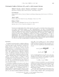 Calorimetric Studies of Solvates of C60 and C70 with Aromatic Solvents