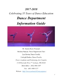 Dance Department Information Guide
