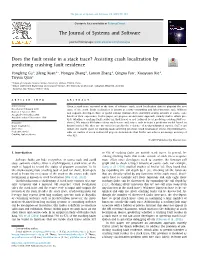 Does the Fault Reside in a Stack Trace? Assisting Crash Localization by Predicting Crashing Fault Residence