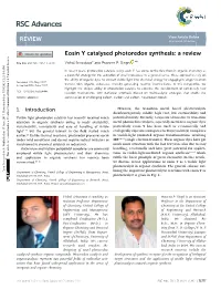 Eosin Y Catalysed Photoredox Synthesis: a Review