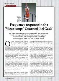 Frequency Response in the 'Vieuxtemps' Guarneri 'Del Gesù'