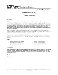 Introduction to HTML5