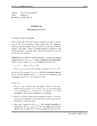 Lecture 19 Semimartingales