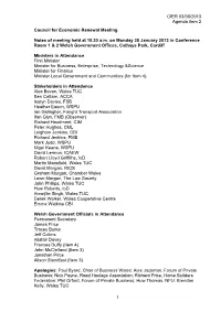 Notes and Actions from Meeting Held on 13 January