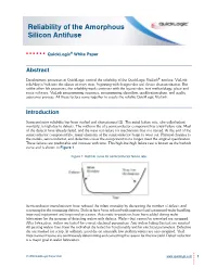 Reliability of the Amorphous Silicon Antifuse