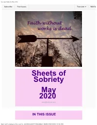 Sheets of Sobriety May 2020