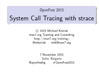 System Call Tracing with Strace