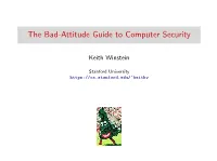 The Bad-Attitude Guide to Computer Security