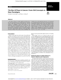 The Rac Gtpase in Cancer: from Old Concepts to New Paradigms Marcelo G