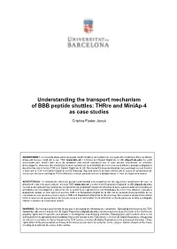 Understanding the Transport Mechanism of BBB Peptide Shuttles: Thrre and Miniap-4 As Case Studies