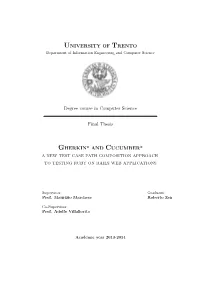 UNIVERSITY of TRENTO Degree Course in Computer